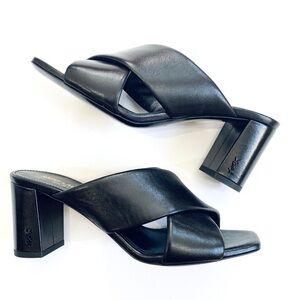 Saint Laurent black leather mules